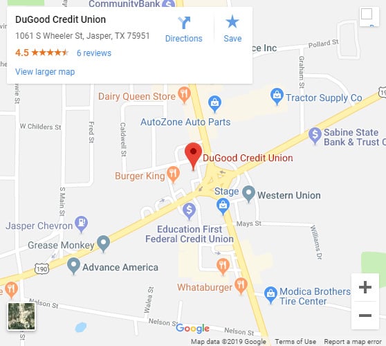 DuGood Federal Credit Union Branch in Jasper Texas